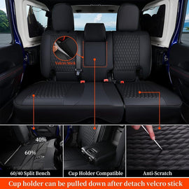 Jeep Wrangler 2008-2012 JK 2/4 Door Custom Fit Premium Faux Leather Car Seat Covers Full Set Front Set Front Set