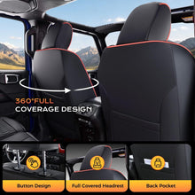 Load image into Gallery viewer, Jeep Wrangler 2018-2026 JL 4 Door Custom Full Coverage Fit Premium Faux Leather Car Seat Covers