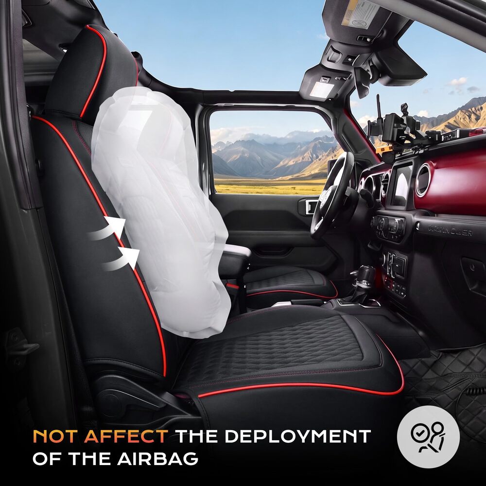 Jeep Wrangler 2018-2026 JL 4 Door Custom Full Coverage Fit Premium Faux Leather Car Seat Covers