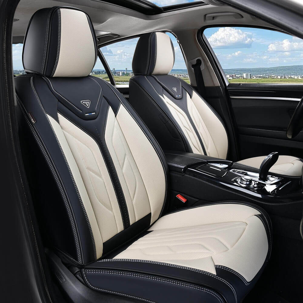 Coverado Quality Leatherette Front and Back Car Seat Covers Universal Fit Seat Protectors