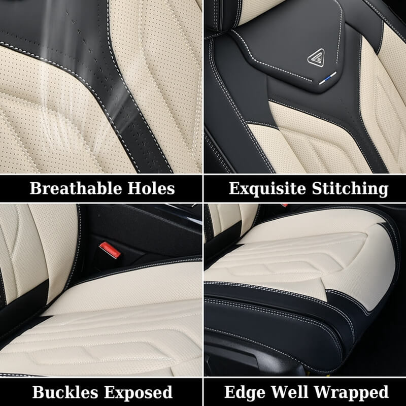 Coverado Quality Leatherette Front and Back Car Seat Covers Universal Fit Seat Protectors