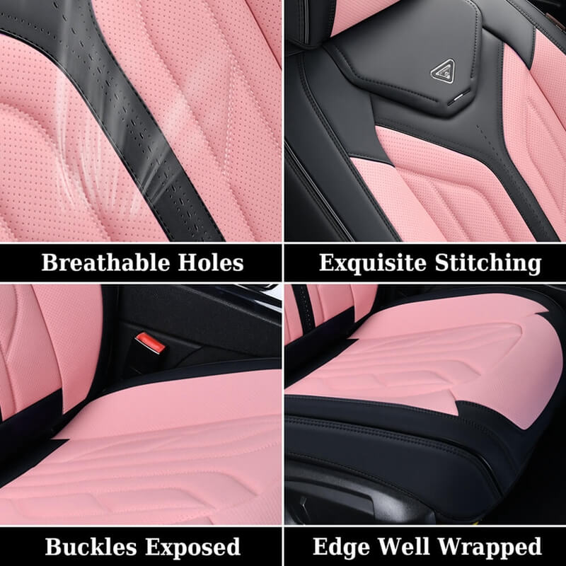Coverado Quality Leatherette Front and Back Car Seat Covers Universal Fit Seat Protectors