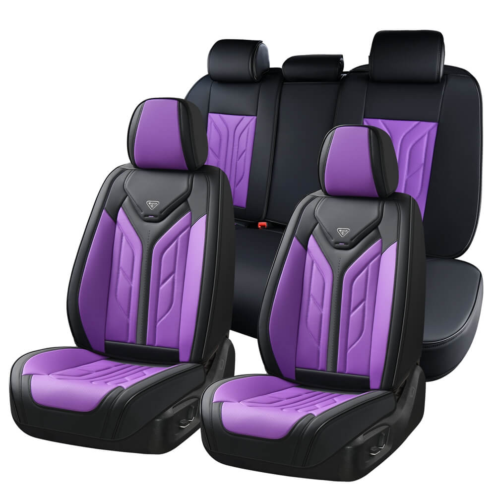 Coverado Quality Leatherette Front and Back Car Seat Covers Universal Fit Seat Protectors