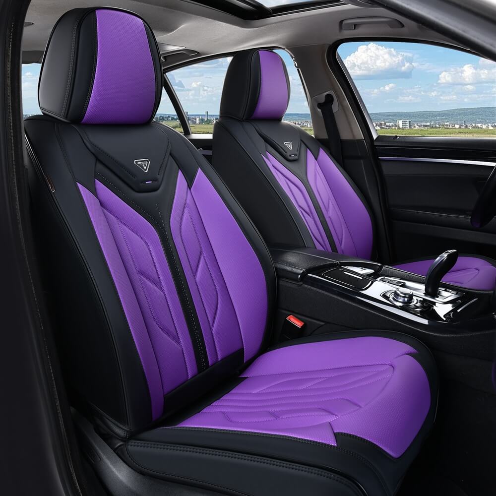 Coverado Quality Leatherette Front and Back Car Seat Covers Universal Fit Seat Protectors
