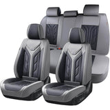 Coverado 5 Seats Full Set Car Seat Covers Front and Back Faux Leather Seat Protectors Universal Fit