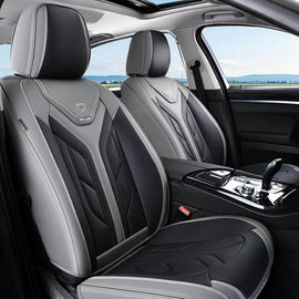 Coverado 5 Seats Full Set Car Seat Covers Front and Back Faux Leather Seat Protectors Universal Fit