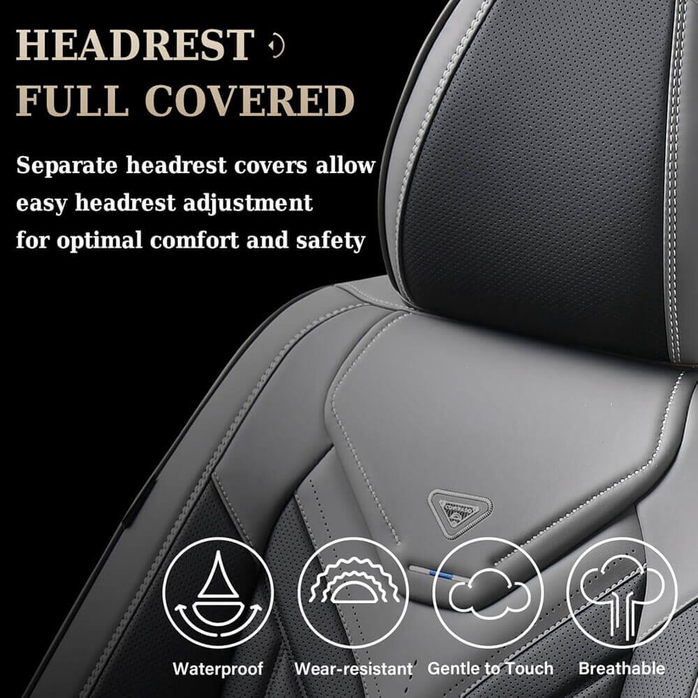 Coverado Quality Leatherette Front and Back Car Seat Covers Universal Fit Seat Protectors