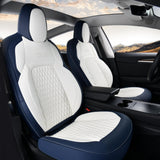 Fit 2017-2023 Tesla Model 3 Coverado Custom Car Seat Covers Premium Leather Front and Back Auto Seat Protectors