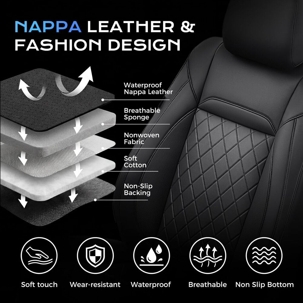 Fit Nissan Altima 2013-2016 SL Upgrade Full Wrap Premium Faux Leather Custom Car Seat Covers
