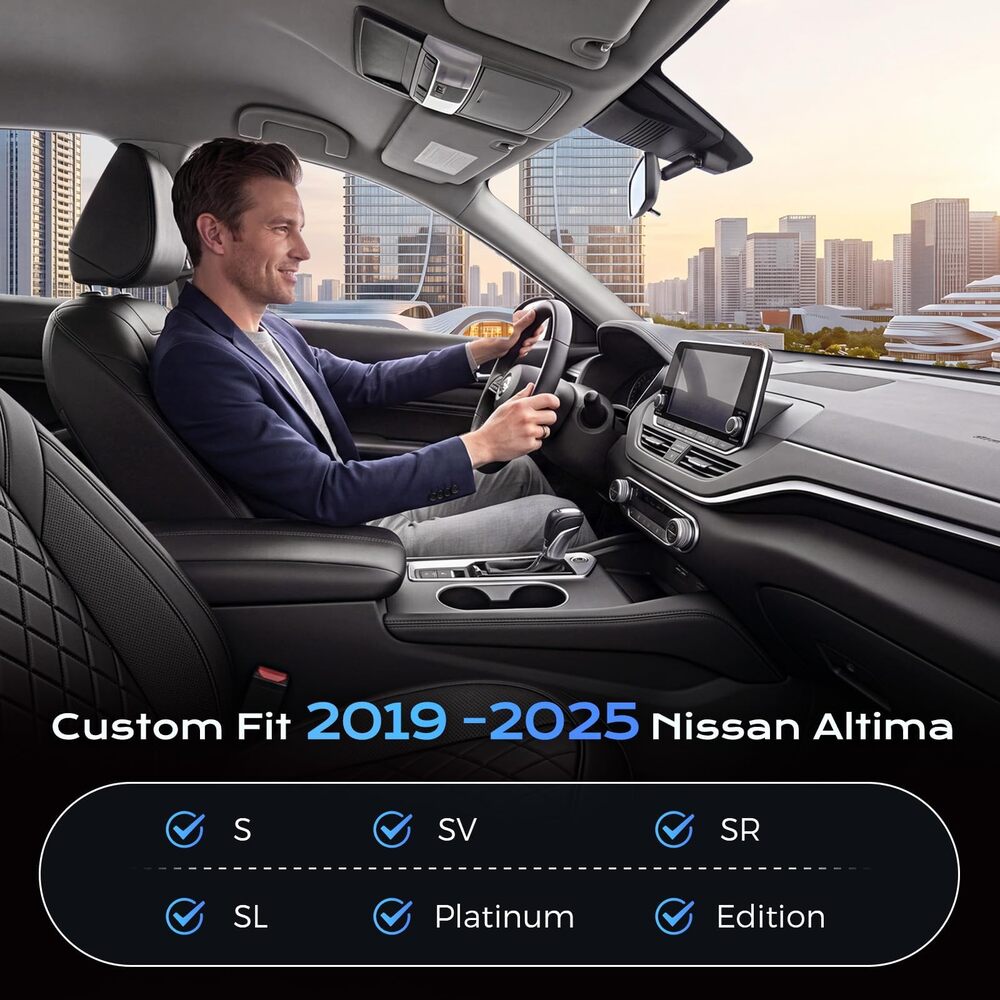 Fit Nissan Altima 2019-2025 S SV SR SL Platinum Edition ONE Upgrade Full Wrap Premium Faux Leather Custom Car Seat Covers