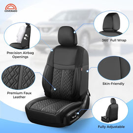 Fit Nissan Rogue 2017-2020 S/SV/SL Upgrade Full Wrap Premium Faux Leather Custom Car Seat Covers