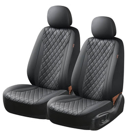 Coverado PVC Front Car Seat Covers Faux Leather &Fabric Auto Seat Protector Universal Fit