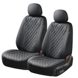 Coverado PVC Front Car Seat Covers Faux Leather &Fabric Auto Seat Protector Universal Fit