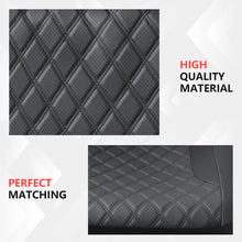 Load image into Gallery viewer, Coverado PVC Car Seat Covers Black Front and Back Faux Leather &amp;Fabric Auto Seat Protector Universal Fit