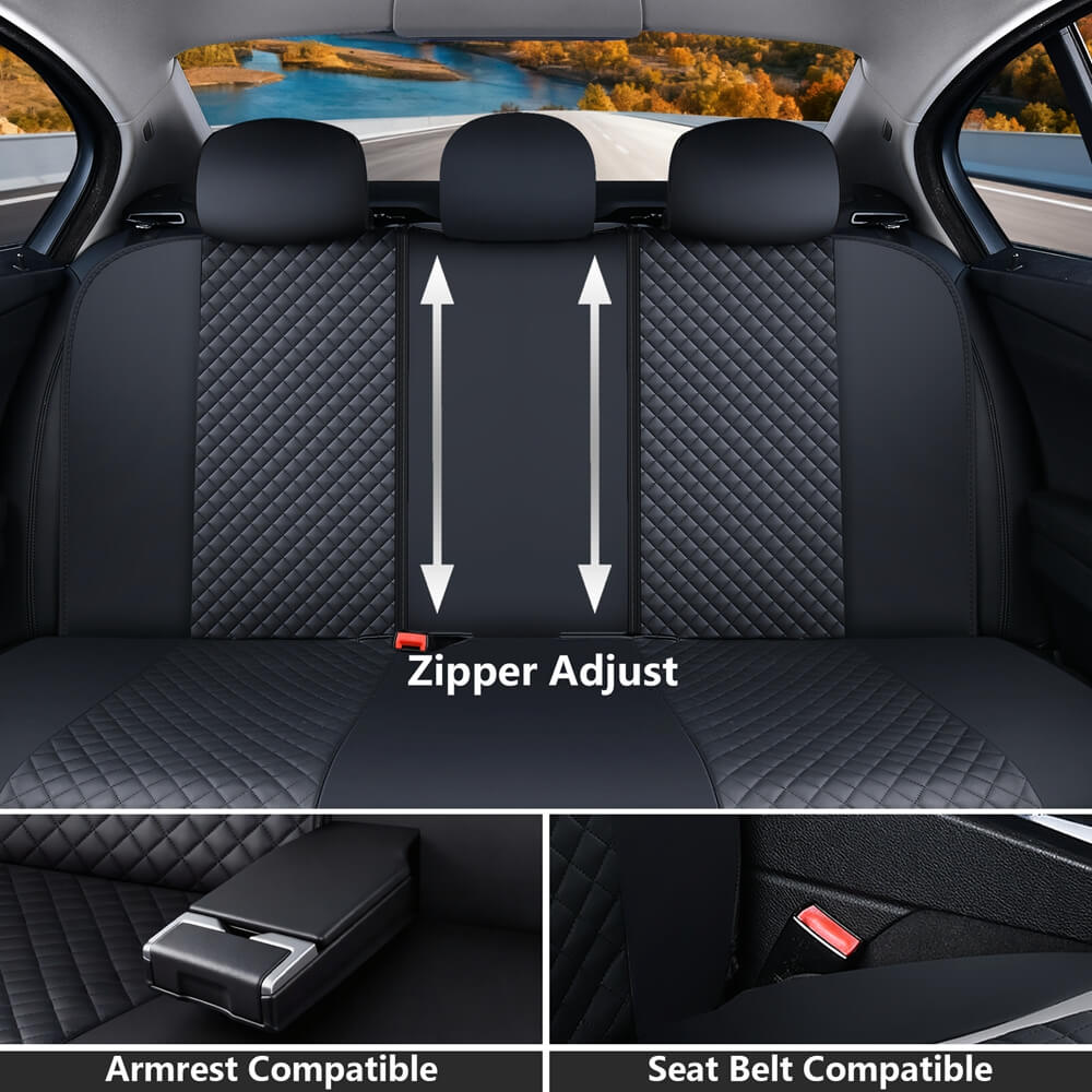 Pvc Seat Cover DJCP06 PVC Front & Rear Seat Covers — Faux Leather | Coverado