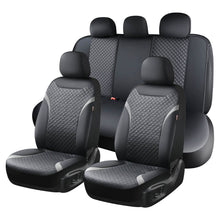 Load image into Gallery viewer, Coverado PVC Car Seat Covers Front and Back Faux Leather &amp;Fabric Auto Seat Protector Universal Fit