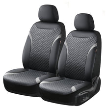 Load image into Gallery viewer, Coverado PVC Car Seat Covers Front and Back Faux Leather &amp;Fabric Auto Seat Protector Universal Fit