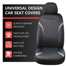 Load image into Gallery viewer, Coverado PVC Car Seat Covers Front and Back Faux Leather &amp;Fabric Auto Seat Protector Universal Fit