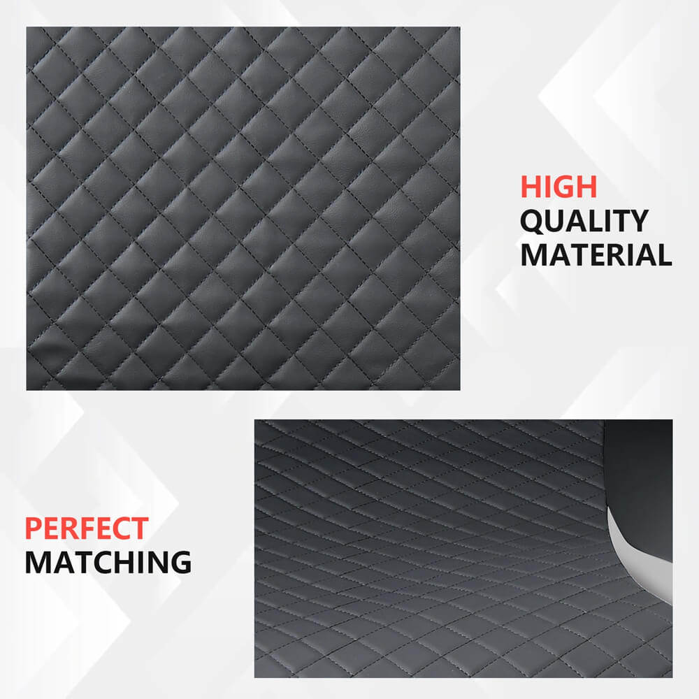 Coverado PVC Car Seat Covers Front and Back Faux Leather &Fabric Auto Seat Protector Universal Fit