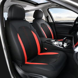 Coverado Car Seat Covers Front and Back PU Leather&Fabric Auto Seat Protector Universal Fit