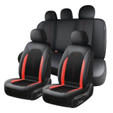Coverado Car Seat Covers Front and Back PU Leather&Fabric Auto Seat Protector Universal Fit
