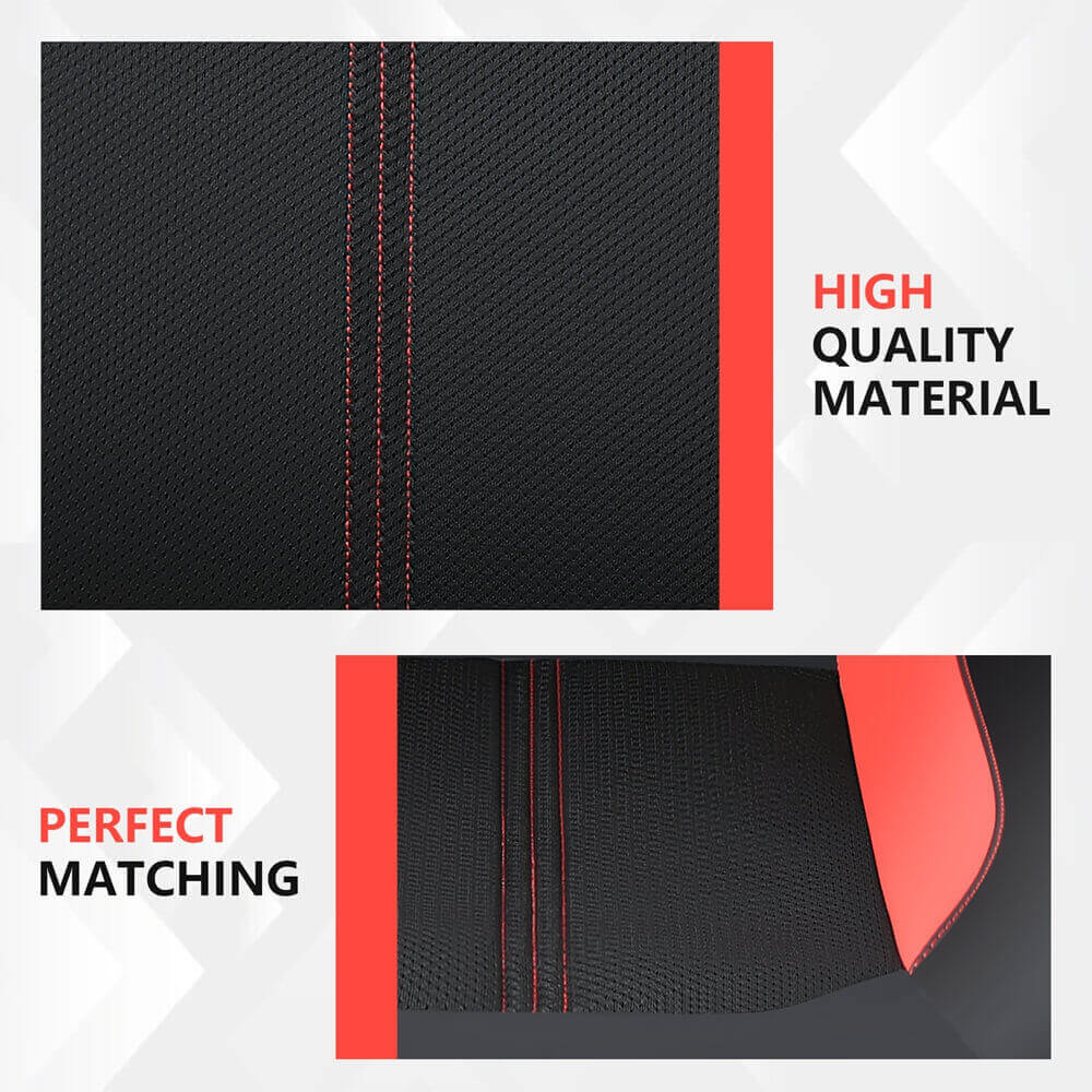 Coverado Car Seat Covers Front and Back PU Leather&Fabric Auto Seat Protector Universal Fit