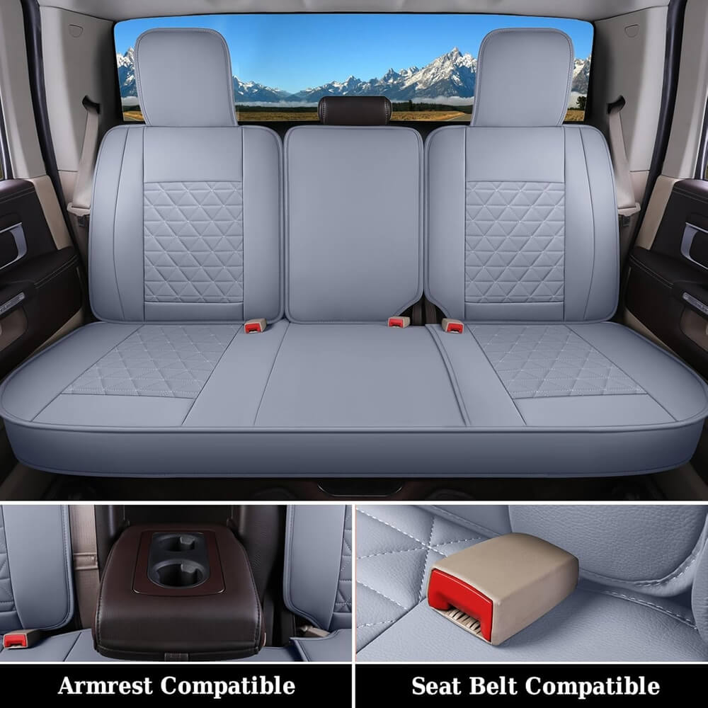 2002-2025 Ram 1500/2500/3500 Crew Cab Coverado Custom Car Seat Covers Full Set with Flat Back 60/40 Split Bench Seat