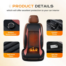 Load image into Gallery viewer, Coverado Car Seat Heater 3-Level Fasting Heated Seat Cushion with Faux Leather &amp; Fabric Material Warm Seat Covers Pad Universal Fit for Winter