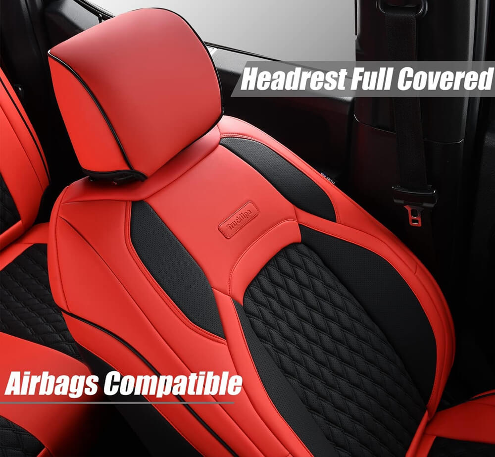 Truckiipa 2002-2023 Ram 1500 Car Seat Covers Full Coverage Leather Auto Seat Protector Fit 1500 2500 3500 Crew Mega Cab Rebel Laramie Big Long Horn