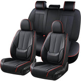 5 Seats Coverado Car Seat Covers for Cars Front and Rear Full Set with Lumbar Support Premium Leather Waterproof Auto Seat ProtectorsUniversal Fit