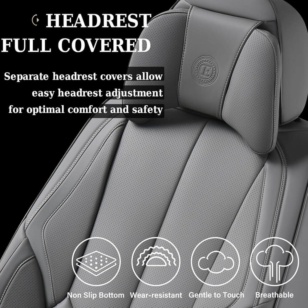 [Pre-sale] Coverado Full Set with Head Pillow Front and Back Seat Cover Set Faux Leather Waterproof Universal Fit