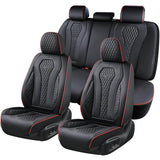 5 Seats Coverado Car Seat Covers Front and Rear Seat Full Set Premium Leather Seat Protector Universal Fit