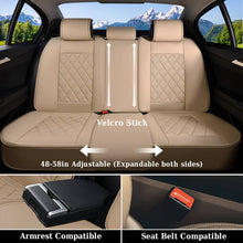 Load image into Gallery viewer, Coverado 5 Seats Front and Back Car Seat Covers Faux Leather Full Set Breathable Waterproof Universal Fit