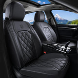 Coverado 2 Seats Front Pair Seat Covers Faux Leather Breathable Waterproof Universal Fit