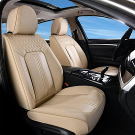 Coverado 5 Seats Full Set Front and Rear Seat Covers for Cars Faux Leather Water Resistant Auto Seat Protectors Universal Fit SUV Trucks