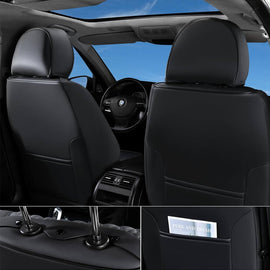 Coverado Front Car Seat Covers Set 2 Seats Driver and Passenger Comfortable Leatherette Water Resistant Universal Fit Auto Seat Protectors