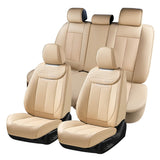 Coverado Full Set 5 Seats Rear and Front Car Seat Covers Faux Leather Water Resistant Seat Protectors Universal Fit