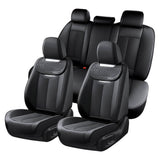 Coverado Full Set 5 Seats Rear and Front Car Seat Covers Faux Leather Water Resistant Seat Protectors Universal Fit