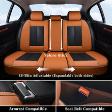 Load image into Gallery viewer, Coverado Full Set 5 Seats Rear and Front Car Seat Covers Faux Leather Water Resistant Seat Protectors Universal Fit