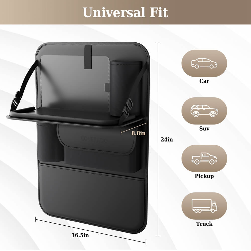 Coverado Nappa Leather Car Backseat Hanging Pockets Foldable Storage Bag Large Capacity Multipurpose Car Organizer, 1 piece/ 2 pieces