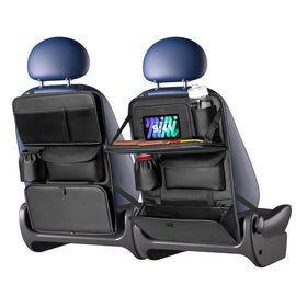 Coverado Nappa Leather Car Backseat Hanging Pockets Foldable Storage Bag Large Capacity Multipurpose Car Organizer, 1 piece/ 2 pieces