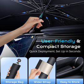 Coverado Car Windshield Sun Shade Umbrella Foldable Sun Shade Cover UV Block Car Front Window Heat Insulation Protection for Sedan, SUV, Trucks (Size M / L)