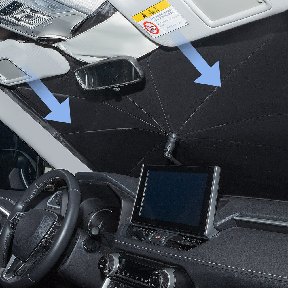 Coverado 2025 New Upgrade Car Windshield Sun Shade Umbrella Foldable Sun Shade Cover UV Block Car Front Window Heat Insulation Protection for Sedan, SUV, Trucks (Size M / L)