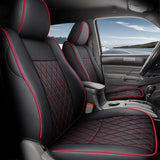 Fit 2005-2015 Toyota Tacoma Double/Crew Cab Coverado Tacoma Seat Covers Leather Seat Covers for Cars Auto Seat Protectors