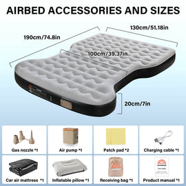 50% OFF🔥🔥 Coverado Air Mattress Custom Fit 2021-2024 Tesla Model Y Inflatable Camping Bed Travel SUV Sleeping Pad with Car Air Pump