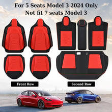 Load image into Gallery viewer, Coverado Custom Fit 2024 Tesla Model 3 Car Seat Covers Premium Leather Front and Back Auto Seat Protectors