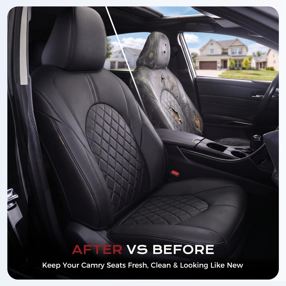 Toyota Camry Custom Full Set Seat Covers fit 2018-2024(Gas) L/LE/SE/SE Nightshade Full Coverage