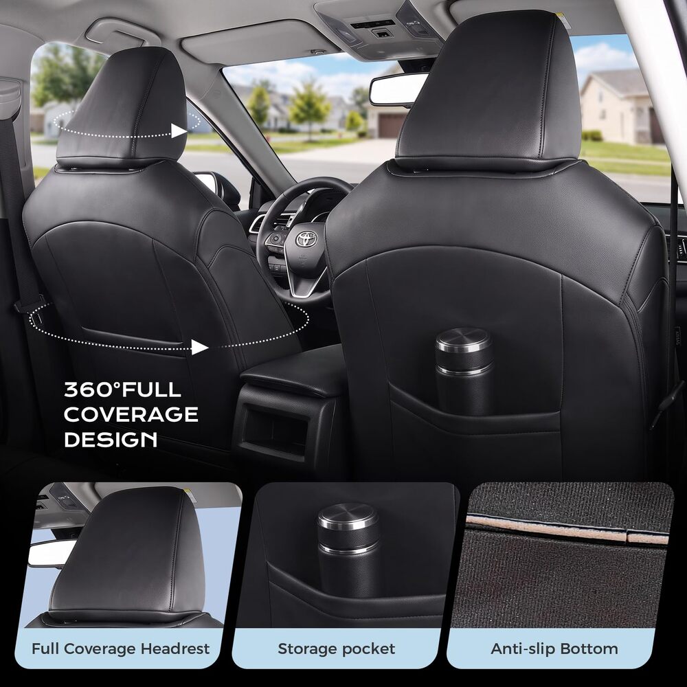 Toyota Camry Custom Full Set Seat Covers fit 2018-2024(Gas) L/LE/SE/SE Nightshade Full Coverage