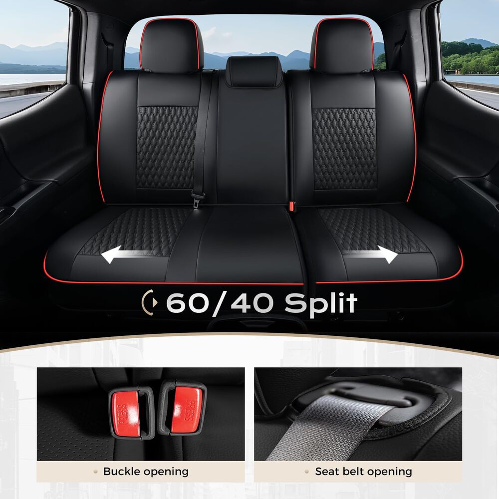 Toyota Tacoma Custom Faux Leather Car Seat Covers | Fit 3rd Gen Tacoma 2016-2023