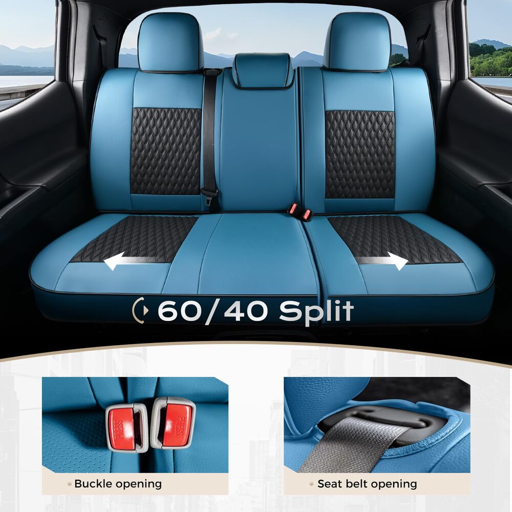 Toyota Tacoma Custom Faux Leather Car Seat Covers | Fit 3rd Gen Tacoma 2016-2023